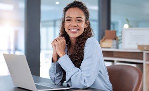 Lady smiles at work